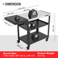 PARGRILL Outdoor Grill Prep Cart with 3 Shelves, Foldable Side Table, Lockable Wheels, 200 LBS Capacity, 46.6" x 20"