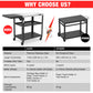 PARGRILL Outdoor Grill Prep Cart with 3 Shelves, Foldable Side Table, Lockable Wheels, 200 LBS Capacity, 46.6" x 20"