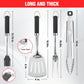 PARGRILL BBQ Accessories Set – Heavy Duty Stainless Steel Grill Tool Kit with Spatula, Fork, Brush & Tongs for Outdoor Cooking