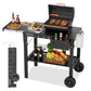 PARGRILL Folding Grill Cart with Side Table, Fits 17&