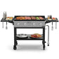 ARGRILL 36" Gas Griddle, 4 Independent Burners Propane Flat Top Grill with Side Tables, 60,000 BTU Outdoor Griddle Station with Wheels for Backyard BBQ
