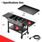 ARGRILL 36" Gas Griddle, 4 Independent Burners Propane Flat Top Grill with Side Tables, 60,000 BTU Outdoor Griddle Station with Wheels for Backyard BBQ