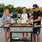 ARGRILL 36" Gas Griddle, 4 Independent Burners Propane Flat Top Grill with Side Tables, 60,000 BTU Outdoor Griddle Station with Wheels for Backyard BBQ