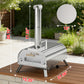 PARGRILL 12" Wood Pellet Pizza Oven Outdoor, Portable Pizza Maker with 360° Rotating FDA Pizza Stone and Adjustable Chimney Control, Stainless Steel