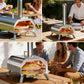 PARGRILL 12" Wood Pellet Pizza Oven Outdoor, Portable Pizza Maker with 360° Rotating FDA Pizza Stone and Adjustable Chimney Control, Stainless Steel