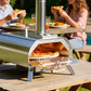 PARGRILL 12" Wood Pellet Pizza Oven Outdoor, Portable Pizza Maker with 360° Rotating FDA Pizza Stone and Adjustable Chimney Control, Stainless Steel