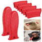 PARGRILL 6-Piece Silicone Cast Iron Handle Cover Set, Heat Resistant Skillet Handle Covers with 2 Main Handle Sleeves & 4 Assist Handle Holders, Red (W)