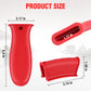 PARGRILL 6-Piece Silicone Cast Iron Handle Cover Set, Heat Resistant Skillet Handle Covers with 2 Main Handle Sleeves & 4 Assist Handle Holders, Red (W)