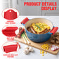 PARGRILL 6-Piece Silicone Cast Iron Handle Cover Set, Heat Resistant Skillet Handle Covers with 2 Main Handle Sleeves & 4 Assist Handle Holders, Red (W)