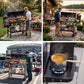 PARGRILL 2-Burner Gas and Charcoal Grill Combo with Offset Smoker and Side Burner, 808 Sq. In. Total Cooking Area, 30,000 BTU, Outdoor BBQ, Black(W)